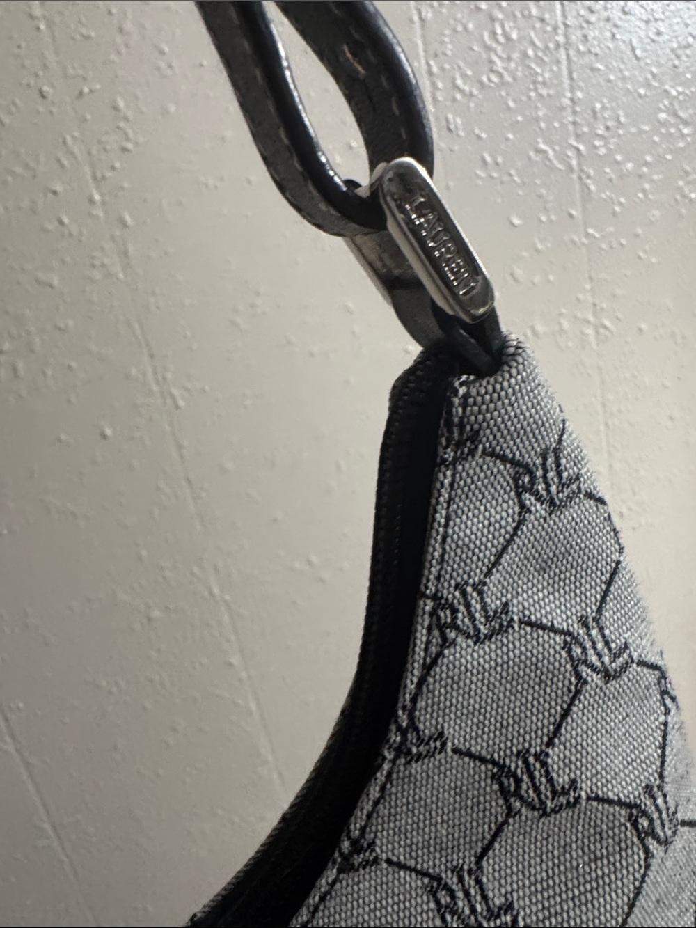 Ralph Lauren Gray Monogram Shoulder Bag with Black Trim - Picture 9 of 16